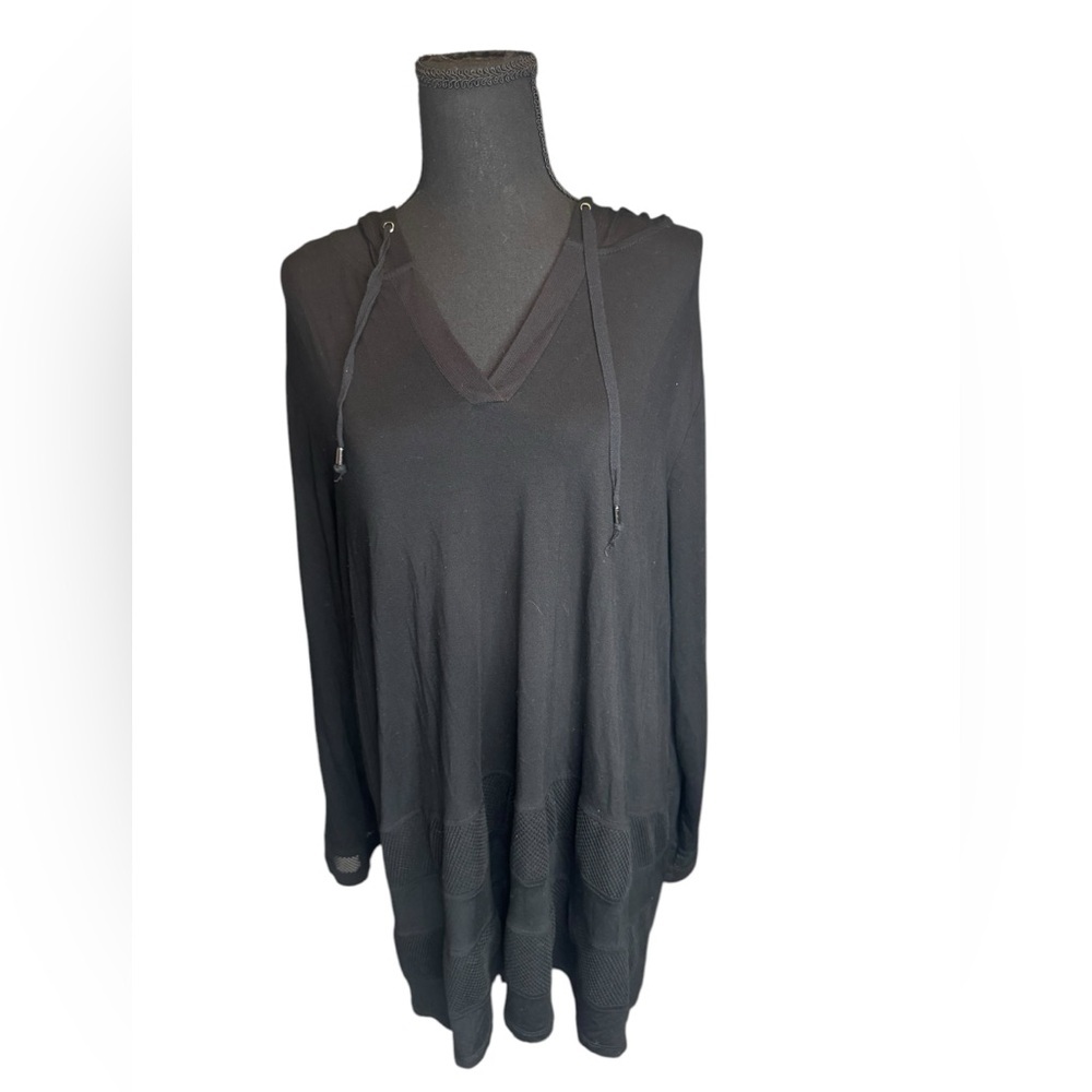 Cable and Gauge Women’s Hooded Mesh Long Sleeve Shirt Size 2X Swimsuit Cover B50